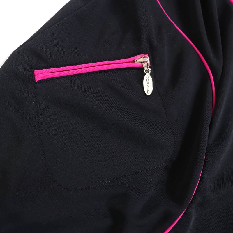 CHANEL Vintage 00T P15291 Logo Zip Long Length Cami Dress Black Pink 38 Made In