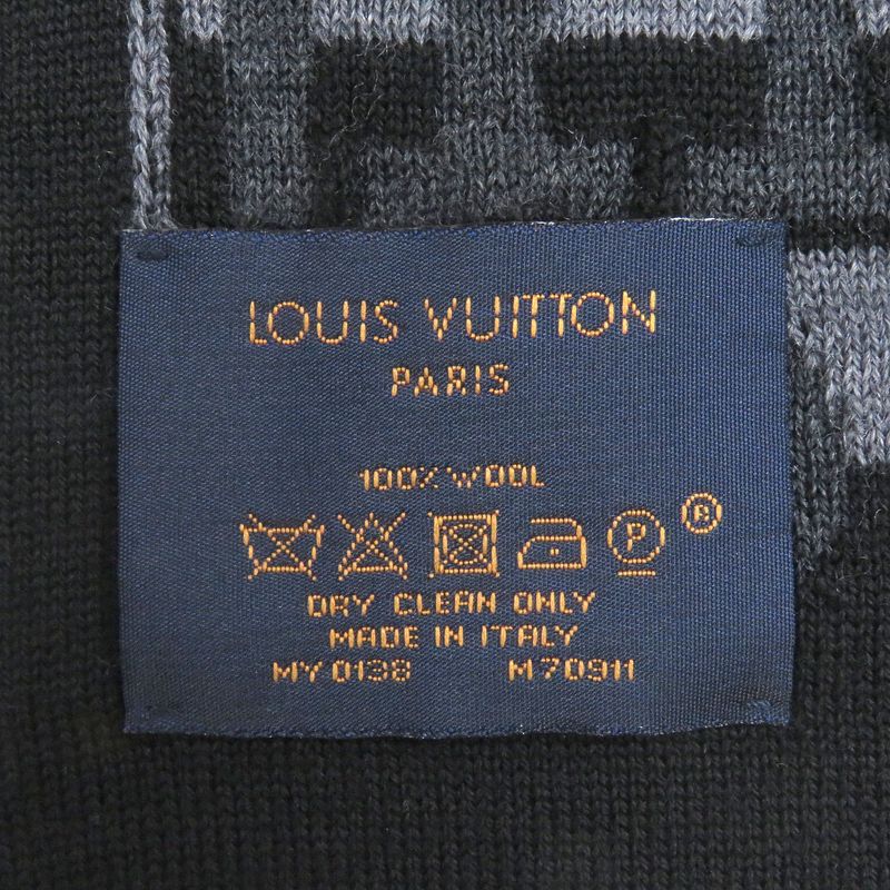 Louis Vuitton M70911 Echarpe - LV Split 100% Wool Logo All Over Stole Shawl