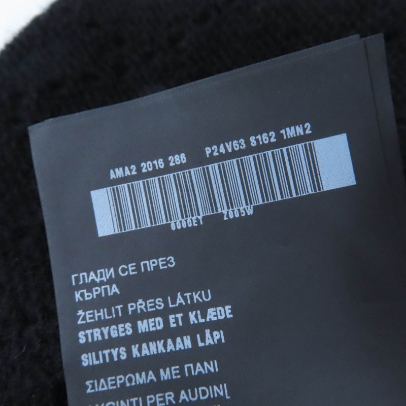 Prada P24v63 Wool Cashmere Short Sleeve Short Sleeve Knit Top Black 40 Made In