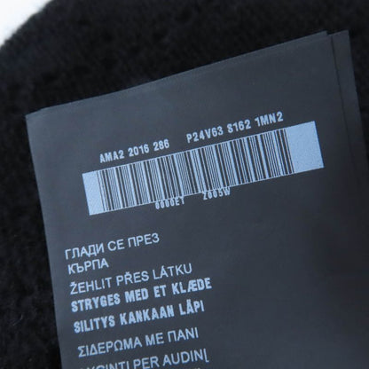 Prada P24v63 Wool Cashmere Short Sleeve Short Sleeve Knit Top Black 40 Made In