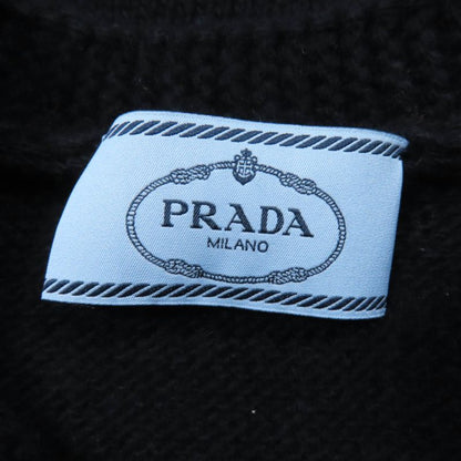 Prada P24v63 Wool Cashmere Short Sleeve Short Sleeve Knit Top Black 40 Made In