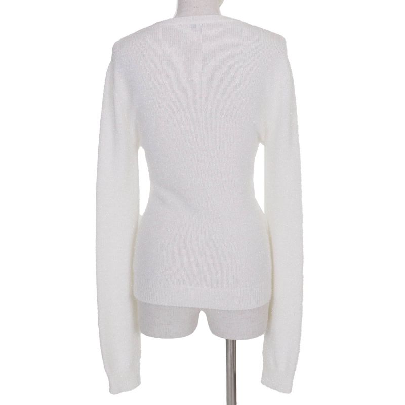 LOEWE 23SS S540y14kbc Anagram Sparkle Long Sleeve Knit Sweater White M Made In