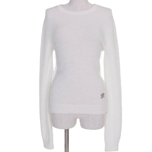 LOEWE 23SS S540y14kbc Anagram Sparkle Long Sleeve Knit Sweater White M Made In