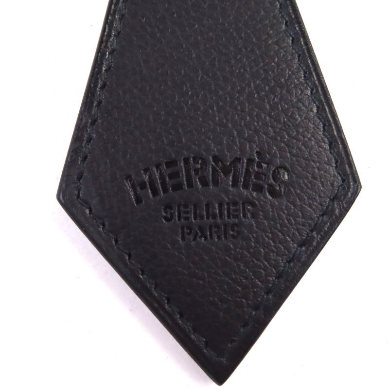 Hermes Porte Cles Tab Porte Cles Tab Leather Silver Hardware Key Holder Dark