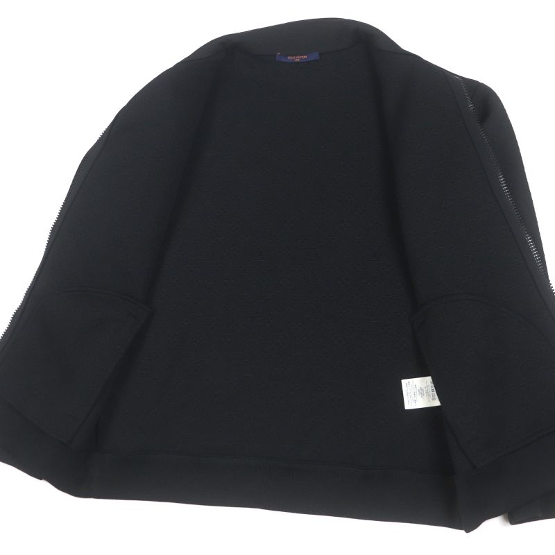 Louis Vuitton Hjy45w Monogram Embossed Zip-up Track Jacket Black L Hanger Made