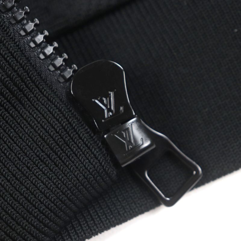 Louis Vuitton Hjy45w Monogram Embossed Zip-up Track Jacket Black L Hanger Made