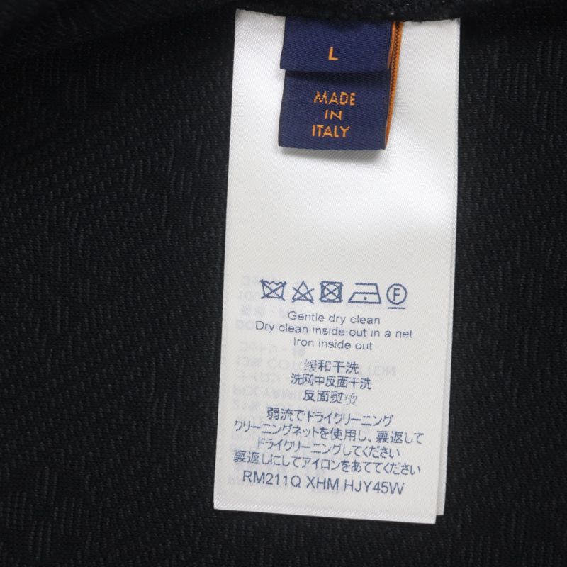 Louis Vuitton Hjy45w Monogram Embossed Zip-up Track Jacket Black L Hanger Made