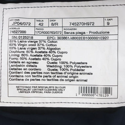 Hermes 74527000 63% Wool Leather Trimmed Quilted Cotton Filled Slacks Pants