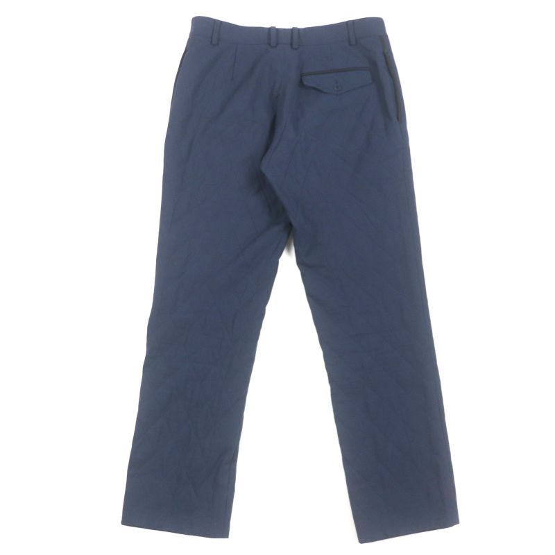 Hermes 74527000 63% Wool Leather Trimmed Quilted Cotton Filled Slacks Pants