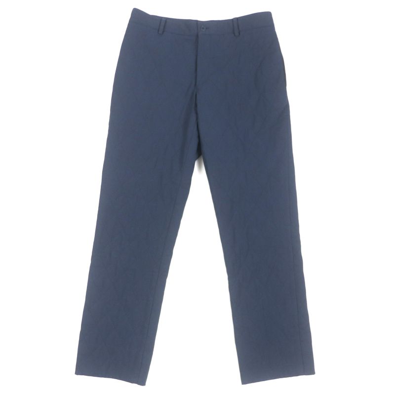 Hermes 74527000 63% Wool Leather Trimmed Quilted Cotton Filled Slacks Pants