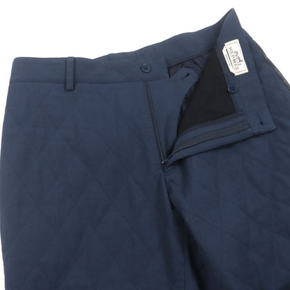 Hermes 74527000 63% Wool Leather Trimmed Quilted Cotton Filled Slacks Pants