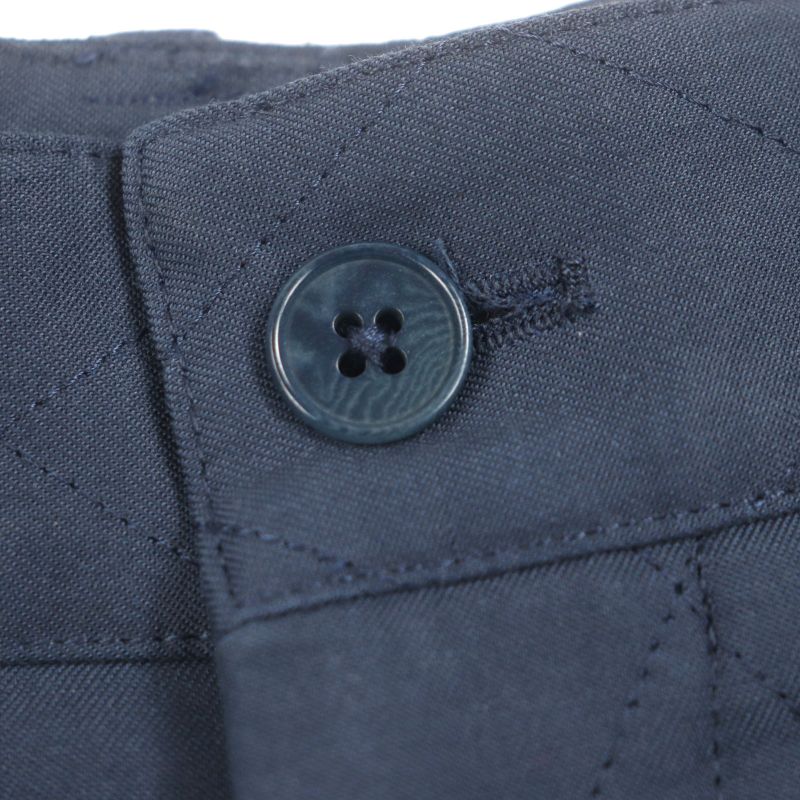 Hermes 74527000 63% Wool Leather Trimmed Quilted Cotton Filled Slacks Pants