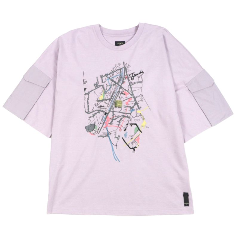  Fendi 2021 Fy1120 Embroidered Design With Sleeve Pockets Crew Neck Short