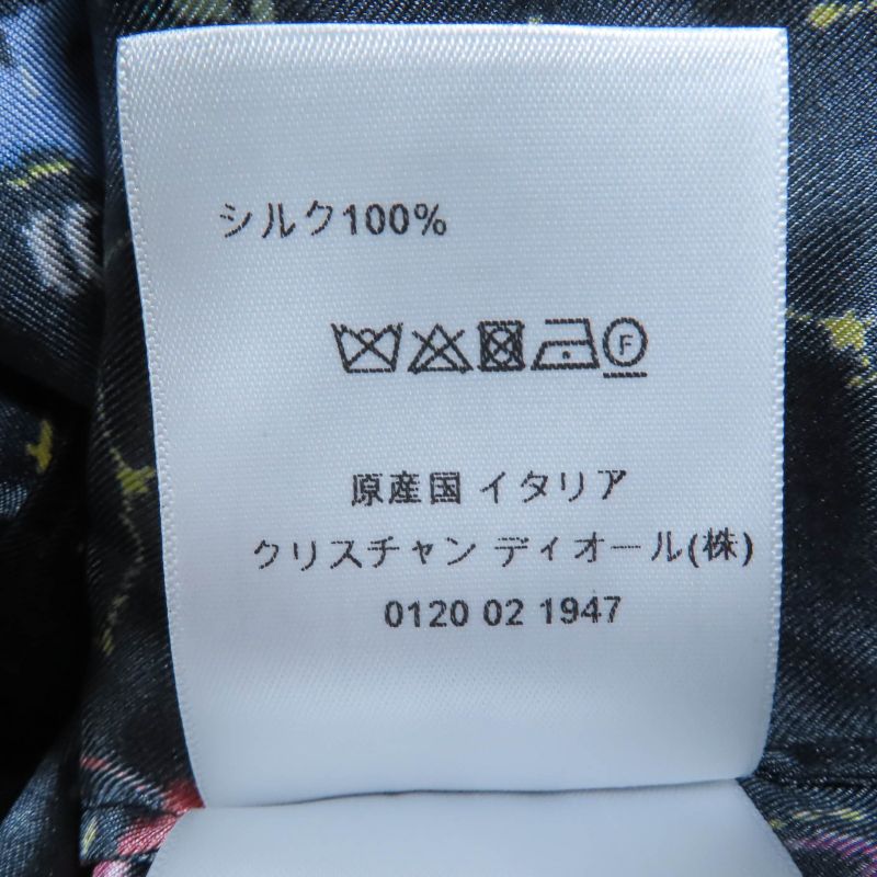 Christian DIOR 241v33a6633 100% Silk Sodiac Pixel Long Sleeve Shirt Black 40