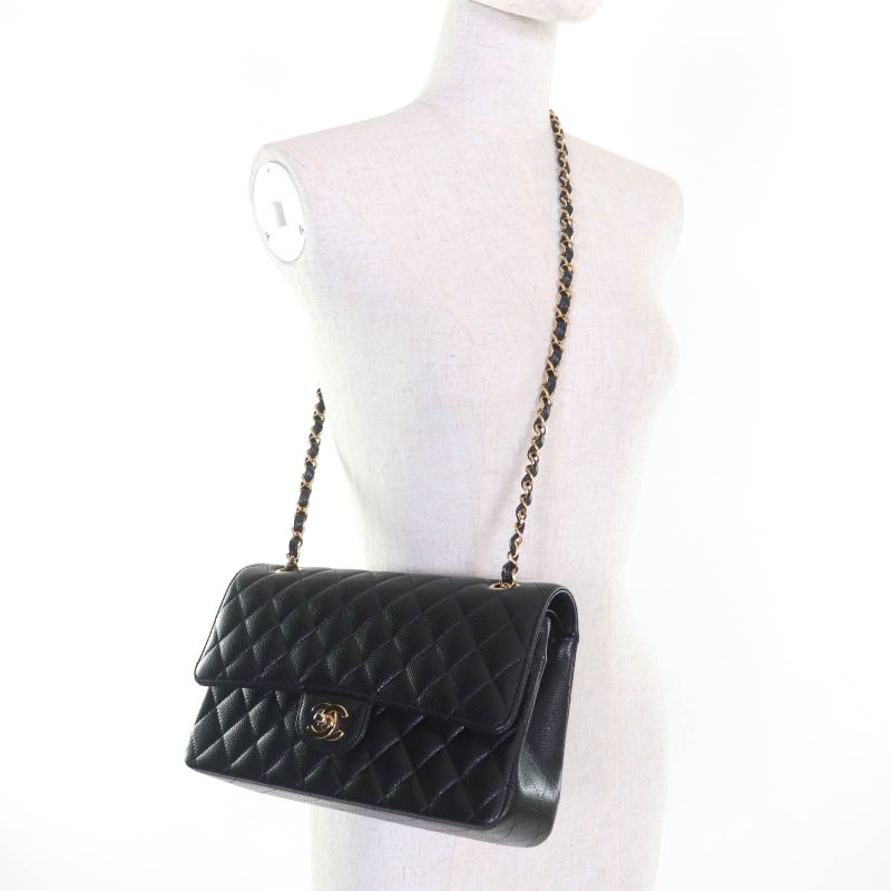 CHANEL A01112 Matelasse 25 Caviar Skin W Flap Coco Mark Random Serial Chain