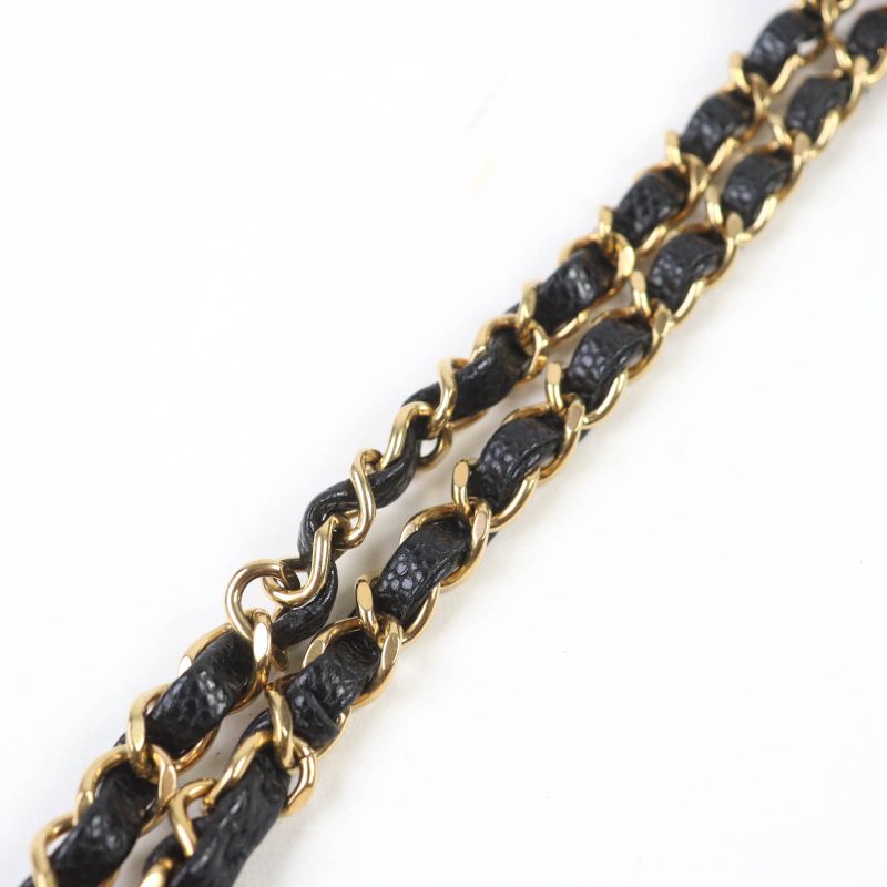 CHANEL A01112 Matelasse 25 Caviar Skin W Flap Coco Mark Random Serial Chain