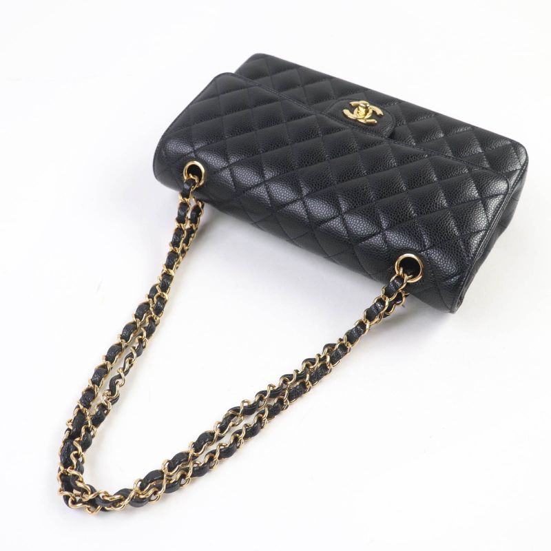 CHANEL A01112 Matelasse 25 Caviar Skin W Flap Coco Mark Random Serial Chain