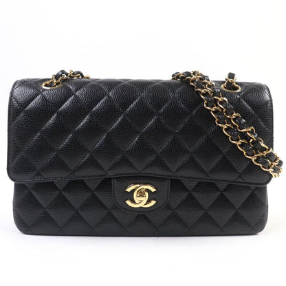 CHANEL A01112 Matelasse 25 Caviar Skin W Flap Coco Mark Random Serial Chain