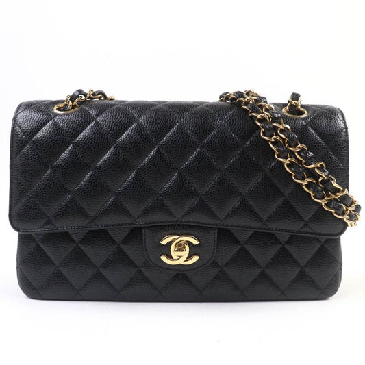 CHANEL A01112 Matelasse 25 Caviar Skin W Flap Coco Mark Random Serial Chain