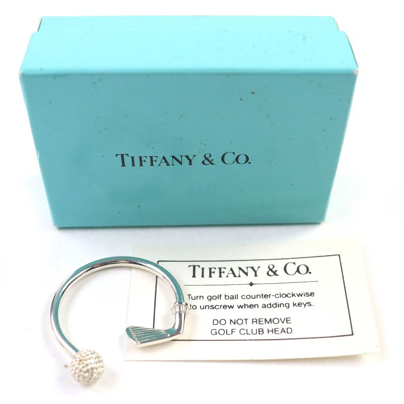 Tiffany & Co Sv925 Golf Motif Key Ring Key Holder Silver Weight 9.15g Ladies
