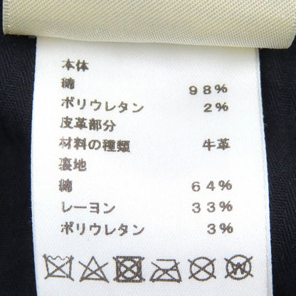 Hermes 22SS 2e0350dq Cotton Serie Button Logo Leather Patch Denim Miniskirt