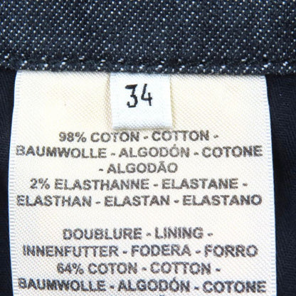 Hermes 22SS 2e0350dq Cotton Serie Button Logo Leather Patch Denim Miniskirt
