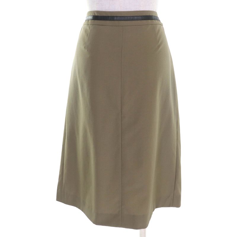 Hermes 20SS 100% Wool Silver Hardware Leather Wrap Skirt With Belt Motif Wrap