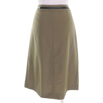 Hermes 20SS 100% Wool Silver Hardware Leather Wrap Skirt With Belt Motif Wrap