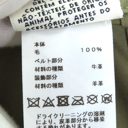 Hermes 20SS 100% Wool Silver Hardware Leather Wrap Skirt With Belt Motif Wrap