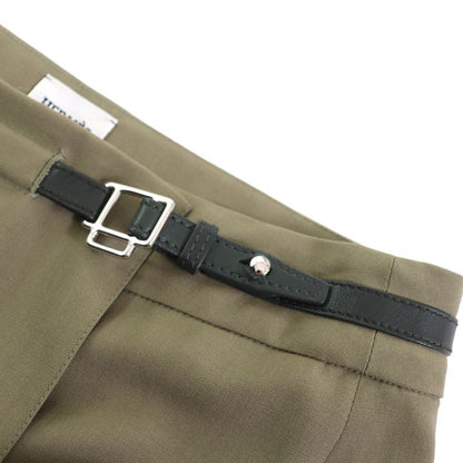 Hermes 20SS 100% Wool Silver Hardware Leather Wrap Skirt With Belt Motif Wrap