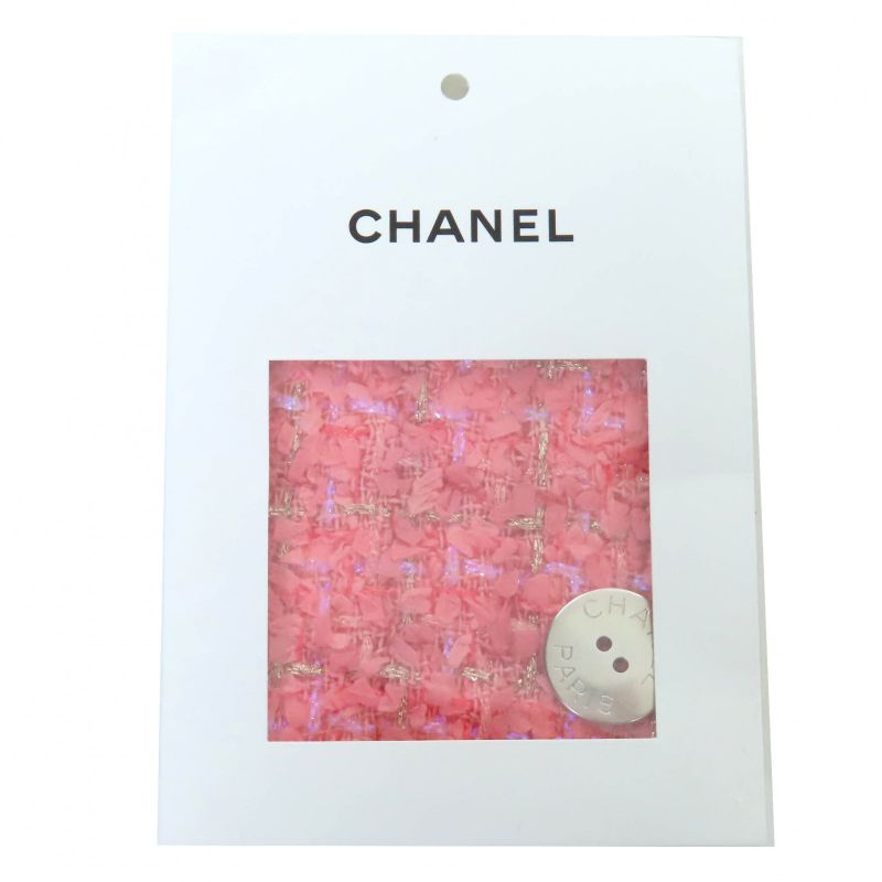 CHANEL P63188 Coco Mark One Point Tight Skirt Tweed Skirt Pink Gold 36 Made In
