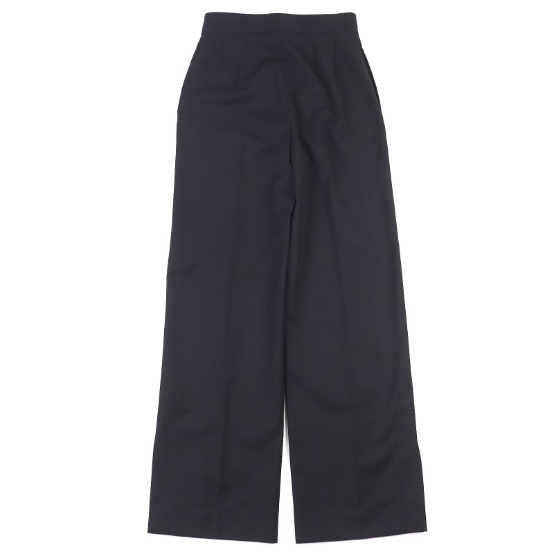 Fendi 2022 Fr6338 Wool Blend Slit Hem Pants Slacks Black 38 Made In Italy