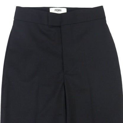 Fendi 2022 Fr6338 Wool Blend Slit Hem Pants Slacks Black 38 Made In Italy