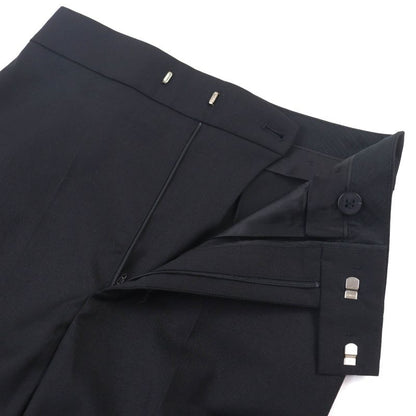 Fendi 2022 Fr6338 Wool Blend Slit Hem Pants Slacks Black 38 Made In Italy