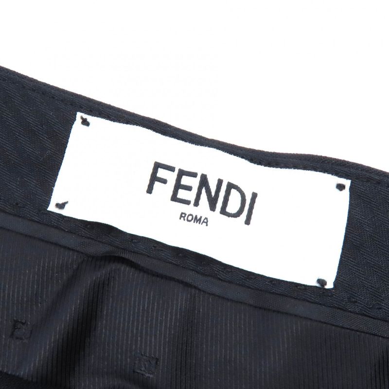 Fendi 2022 Fr6338 Wool Blend Slit Hem Pants Slacks Black 38 Made In Italy