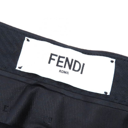 Fendi 2022 Fr6338 Wool Blend Slit Hem Pants Slacks Black 38 Made In Italy