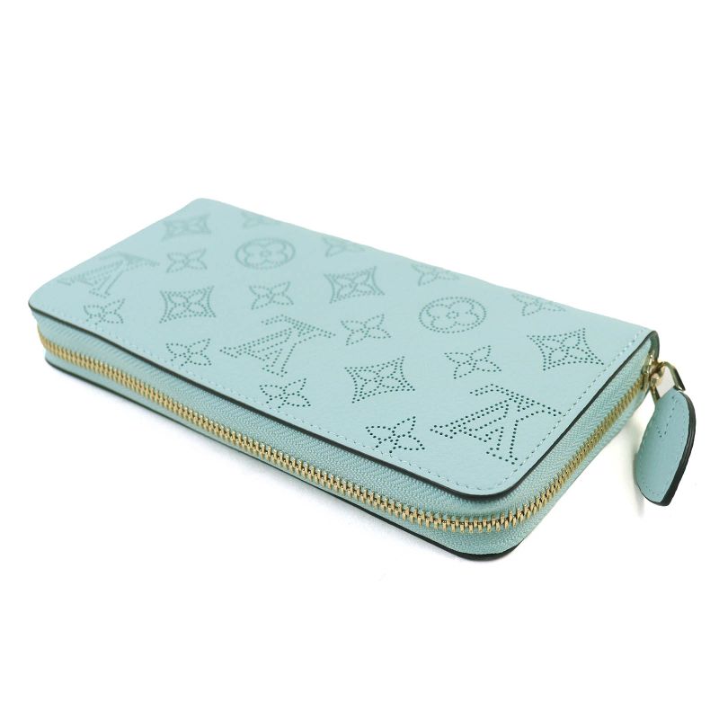 Louis Vuitton M82197 Denim Blue Monogram Mahina Zippy Wallet Round Zipper Long