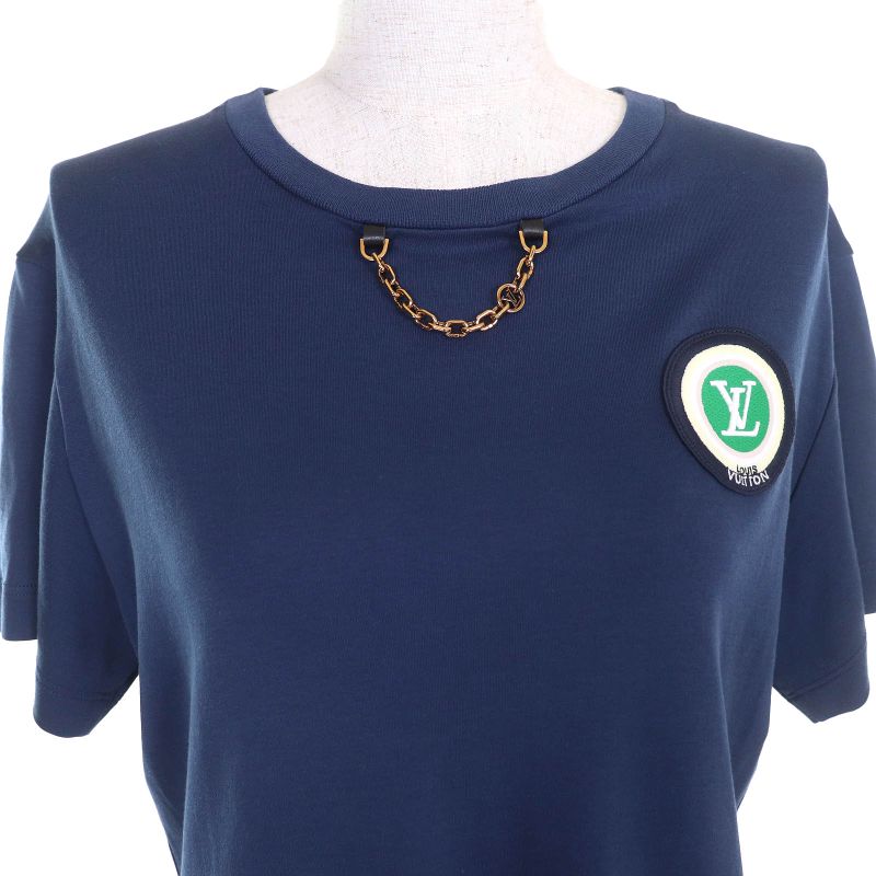 Louis Vuitton 22AW 100% Cotton LV Rainbow Patch With Chain Crewneck Short