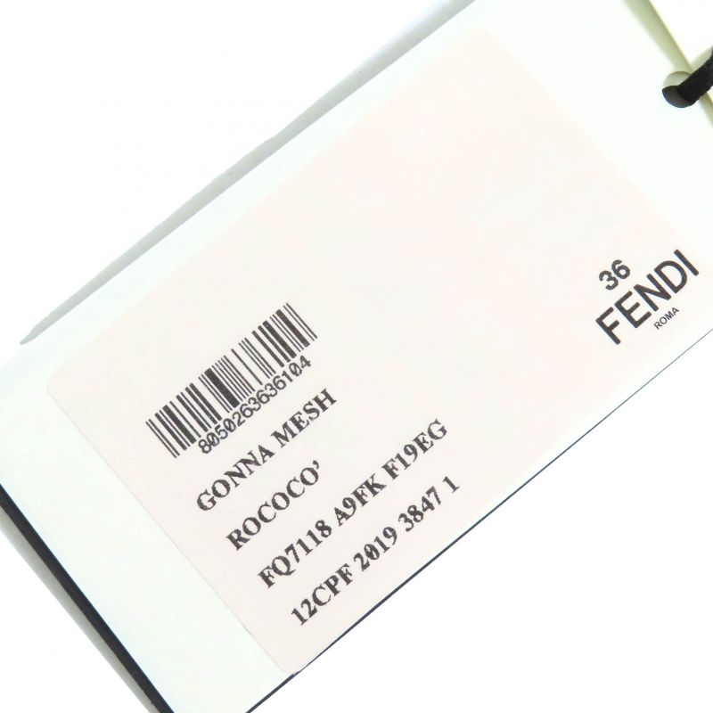 Fendi Fq7118 Mesh Design Long Skirt Tucked Flared Skirt Below Knee Length Pink