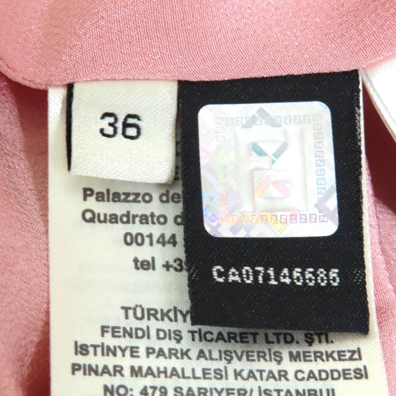 Fendi Fq7118 Mesh Design Long Skirt Tucked Flared Skirt Below Knee Length Pink