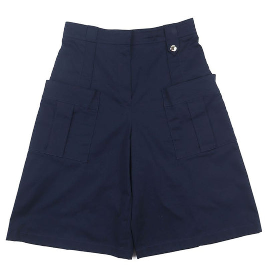 Louis Vuitton 20SS Cotton Logo Button Wide Shorts Cargo Pants Navy 42 Made In