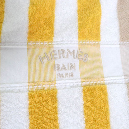 Hermes Yachting Stripe GM 100% Cotton Banana/sable Large Beach Towel With