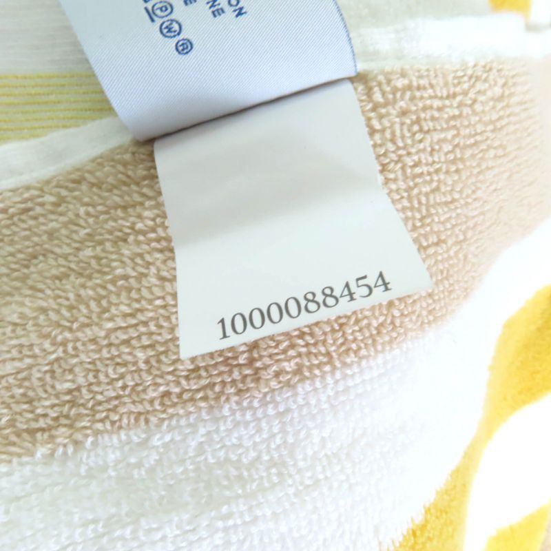 Hermes Yachting Stripe GM 100% Cotton Banana/sable Large Beach Towel With