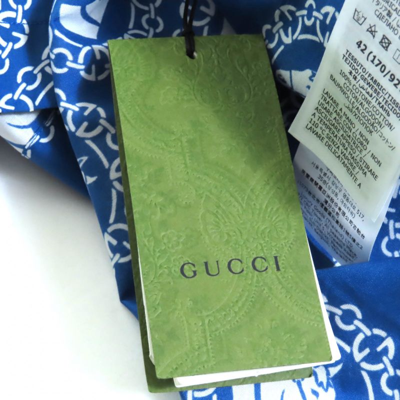 Gucci 23SS 748392 100% Cotton Muslin With Bar Ties Horse Print Crotch Sleeve