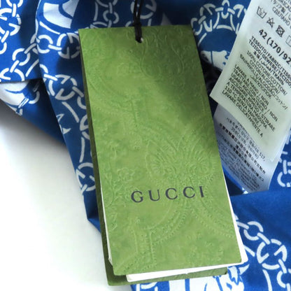 Gucci 23SS 748392 100% Cotton Muslin With Bar Ties Horse Print Crotch Sleeve