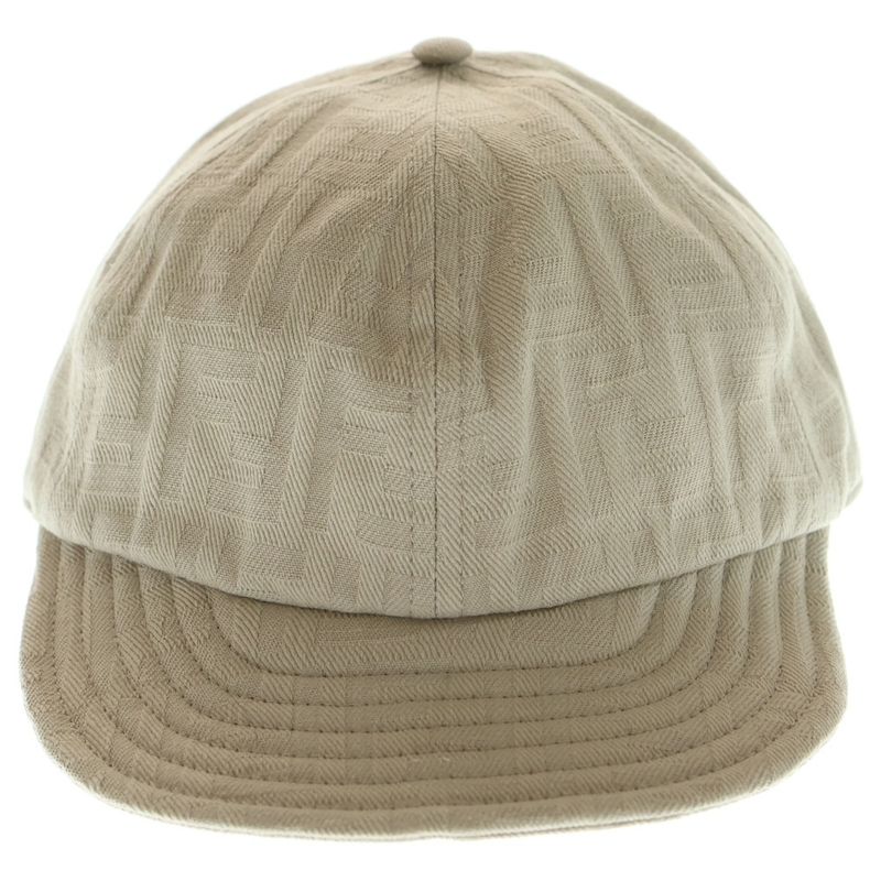 Fendi Zucca Pattern Cotton Cap Beige Fxq964 AN9U