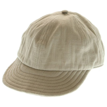 Fendi Zucca Pattern Cotton Cap Beige Fxq964 AN9U