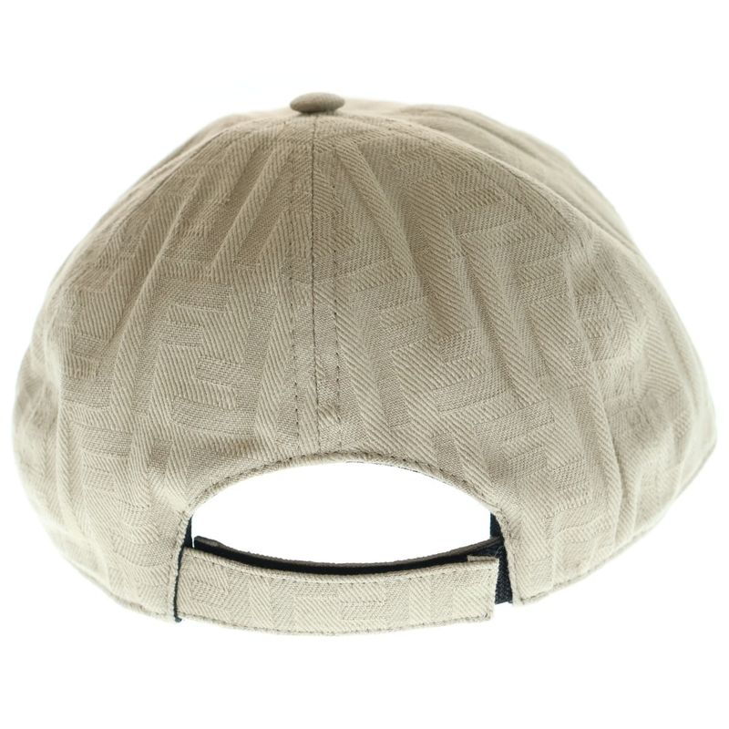 Fendi Zucca Pattern Cotton Cap Beige Fxq964 AN9U
