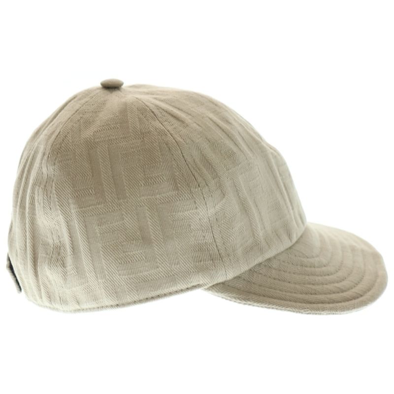 Fendi Zucca Pattern Cotton Cap Beige Fxq964 AN9U