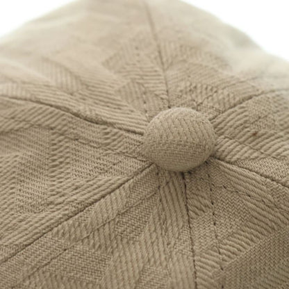 Fendi Zucca Pattern Cotton Cap Beige Fxq964 AN9U